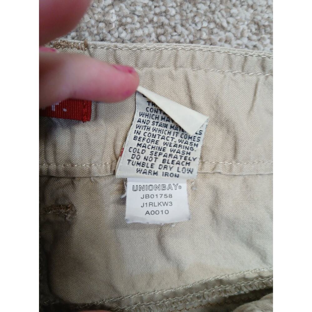 Y2K Indie Sleaze UNIONBAY Low Rise Cargo Shorts Sz 11 Khaki Cotton Utility 2000s - Picture 6 of 12